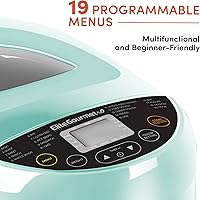 Vista 3 de Elite Gourmet EBM8103M Máquina Programable para Hacer Pan 3 Tamaños de Hogaza, 19 Funciones de Menú Sin Gluten Trigo Blanco Centeno Francés y más, 2