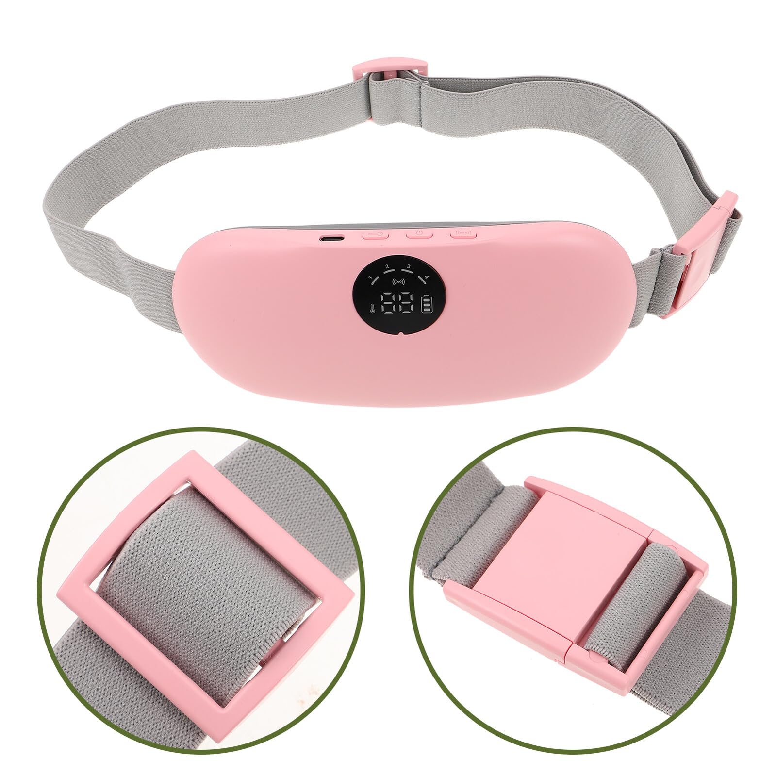 Hemobllo Cinturón Térmico Menstrual Recargable Con Calor Rápido y Masaje Vibratorio Para Cólicos, Soporte Portátil Para Abdomen y Espalda Durante El Período Para Mujeres