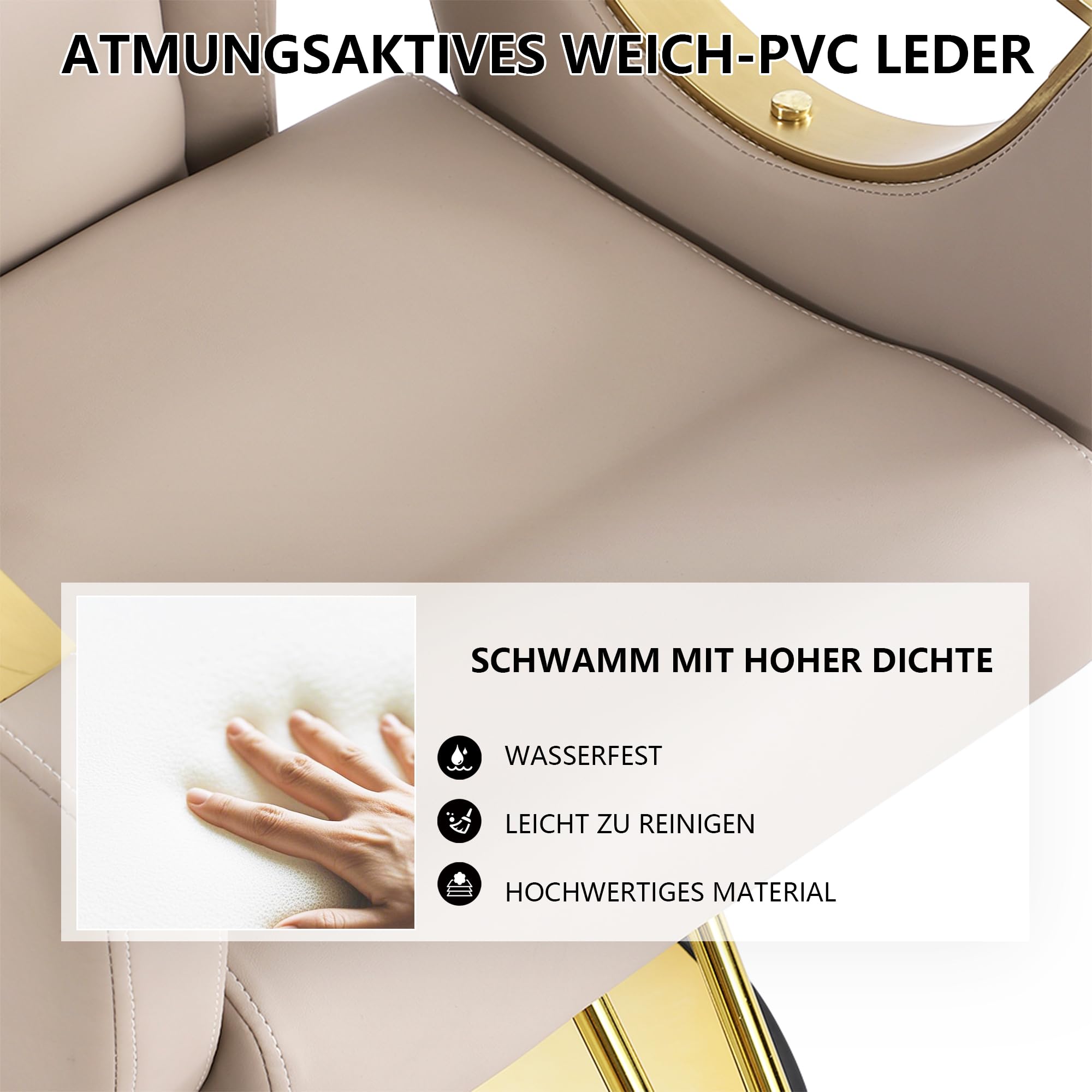 Friseurstuhl Hydraulisch Kippbar 360-Grad-Drehung Frisörstuhl Schönheitssalon Grau