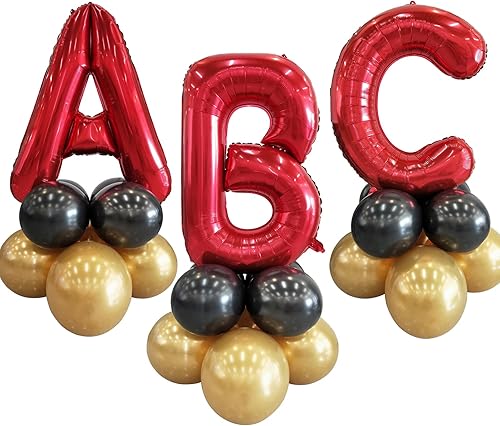 Miniatura 3 de Globos de letras gigantes de 40 pulgadas de aluminio de helio jumbo para decoraciones de fiestas, color rojo B