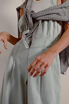 Amazon.com: D-Sun Women Denim Overalls Wide Leg Bib Pants