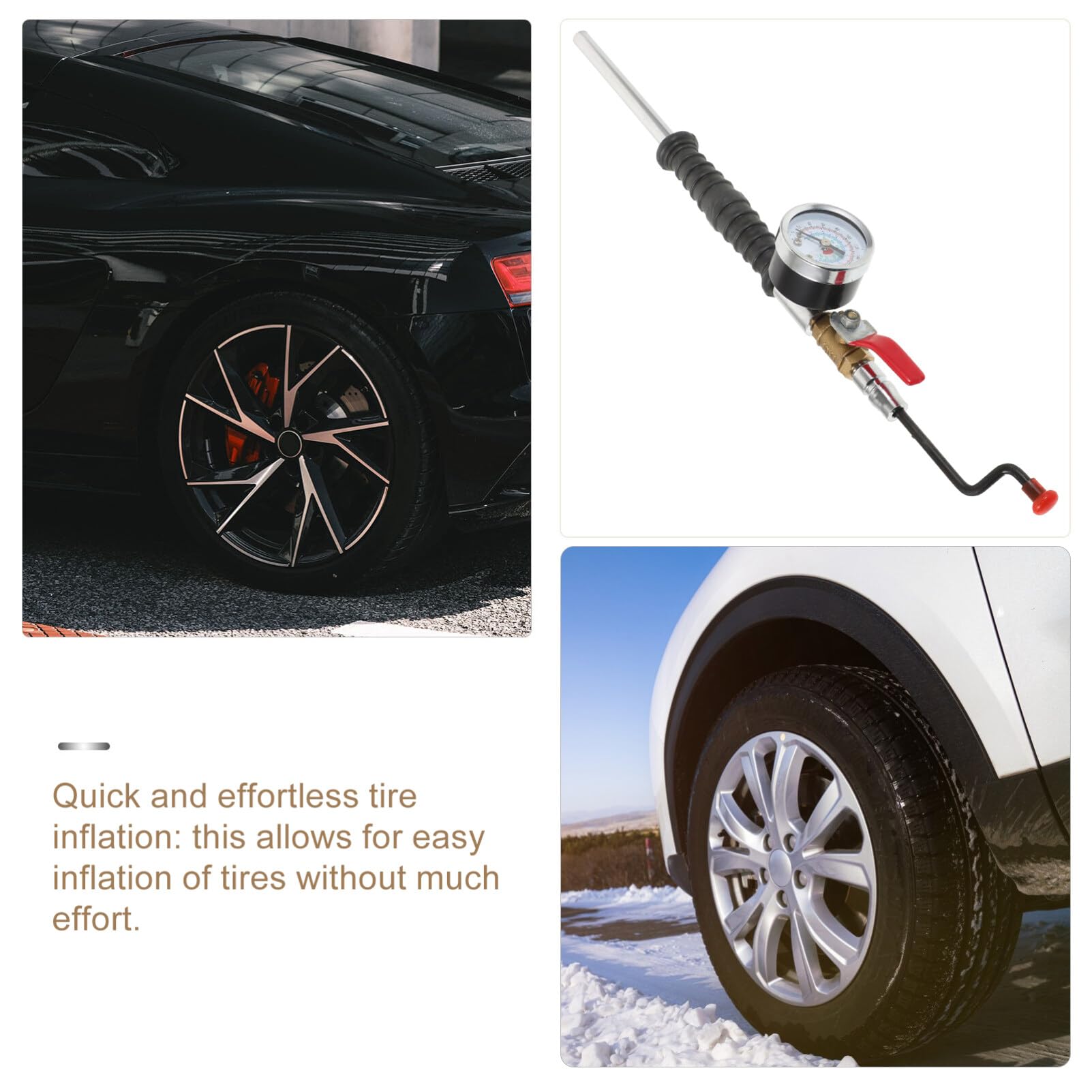 Happyyami Air Chuck Manometro Pressione Gomme per Auto Portatile