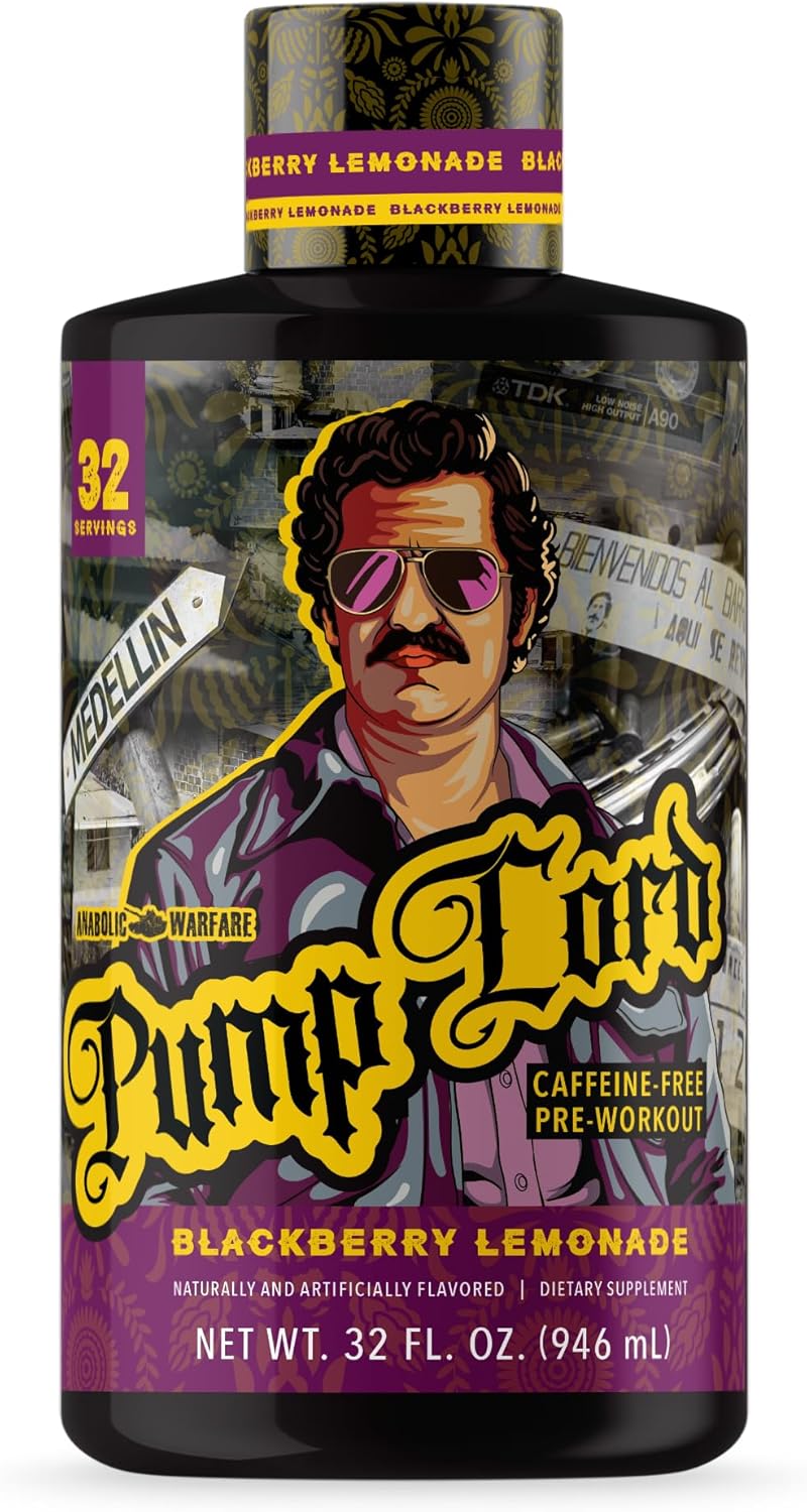 Anabolic Warfare Pump Lord Muscle Pump Supplement Caffeine Free Pre Workout with Glycerol, Beta-Alanine, Betaine Anhydrous (BlackBerry Lemonade - 32 Servings)