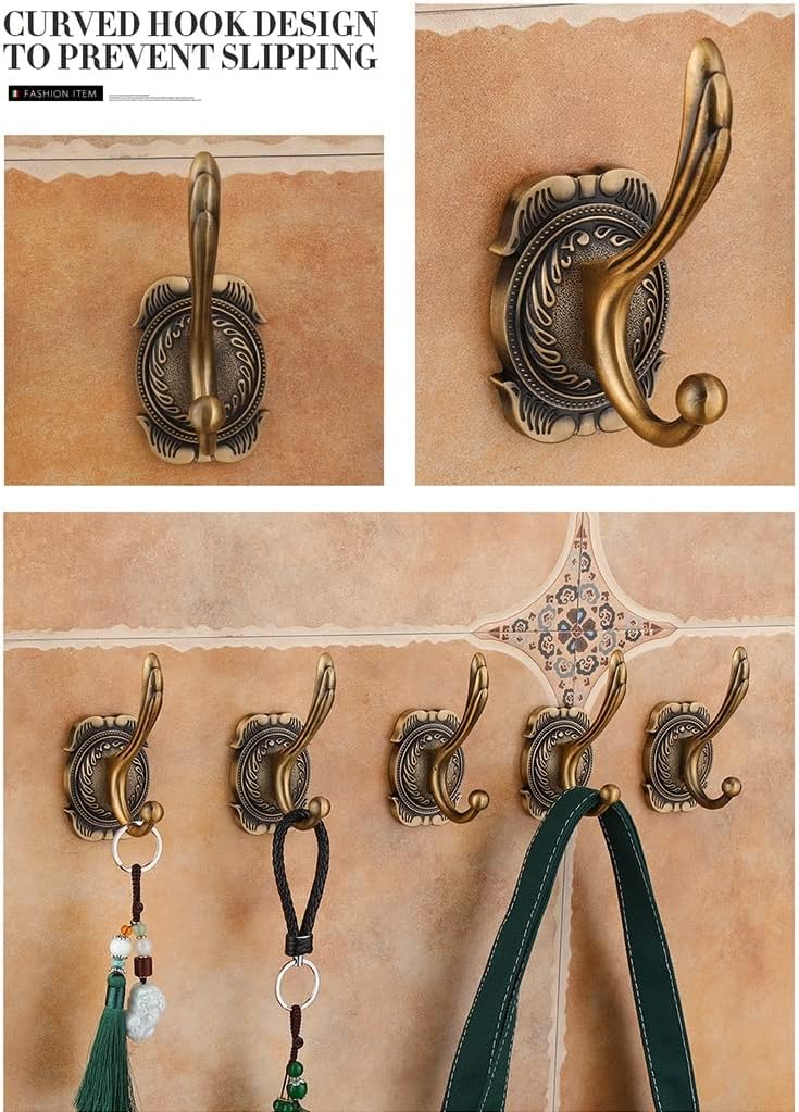 Towel Rack Antique Retro Robe Hooks, Clothes Coat Hanger, Rustproof Towel Hanger Key Rack Decoration Bathroom Accessories Bathroom Hardware Pendant (2pcs)