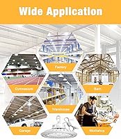 Vista 25 de Paquete de 4 luces LED UFO de alta bahía de 300 W, luces altas de 45,000 lm (equivalente a 1250 W MH/HPS) con atenuador, cable de 6' con enchufe