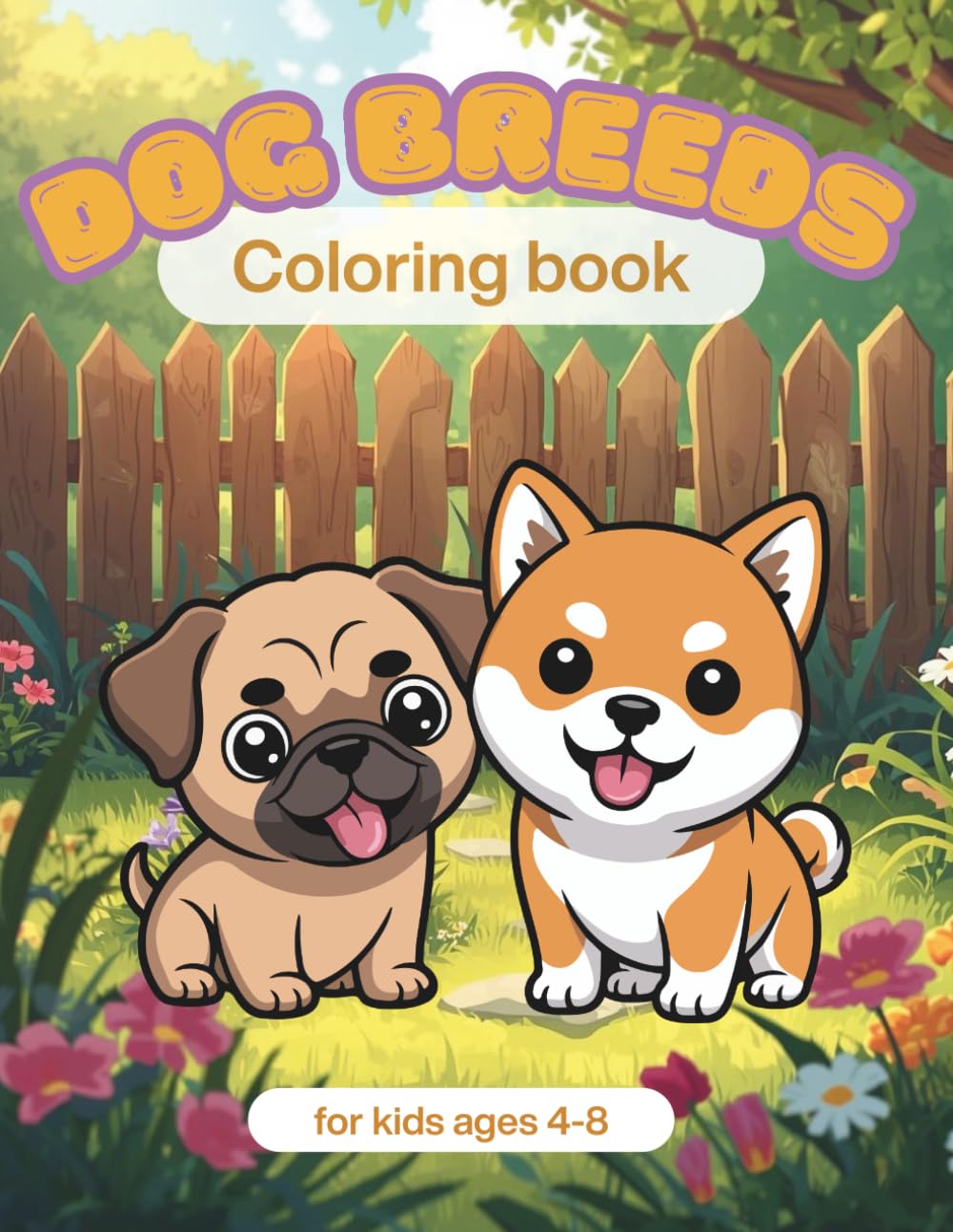 Dog Breeds Coloring Book for Kids: Cute and Easy Dogs to Color – Fun Dog Breed Coloring Pages for Boys and Girls Ages 4–8