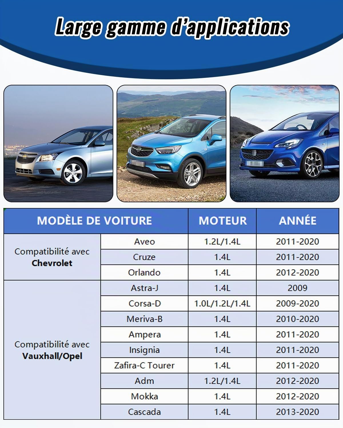 Kit de Calage Distribution, Outils de Calage d’Arbre à cames compatibles avec Chevrolet Opel Vauxhall 1.2, 1.4, remplace OEM EN-49977-100, EN-49977-200, EN-499-78, EN-953-A, EN-952