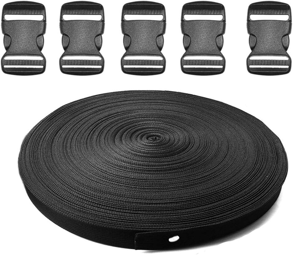 3pcs 1" Inner Dia. Plastic Buckles for Strap Replacement, Quick Side Release Buckles Outdoor Camping Backpack Clips for Dog Collar Nylon Webbing Belt Clip Dual Adjustable