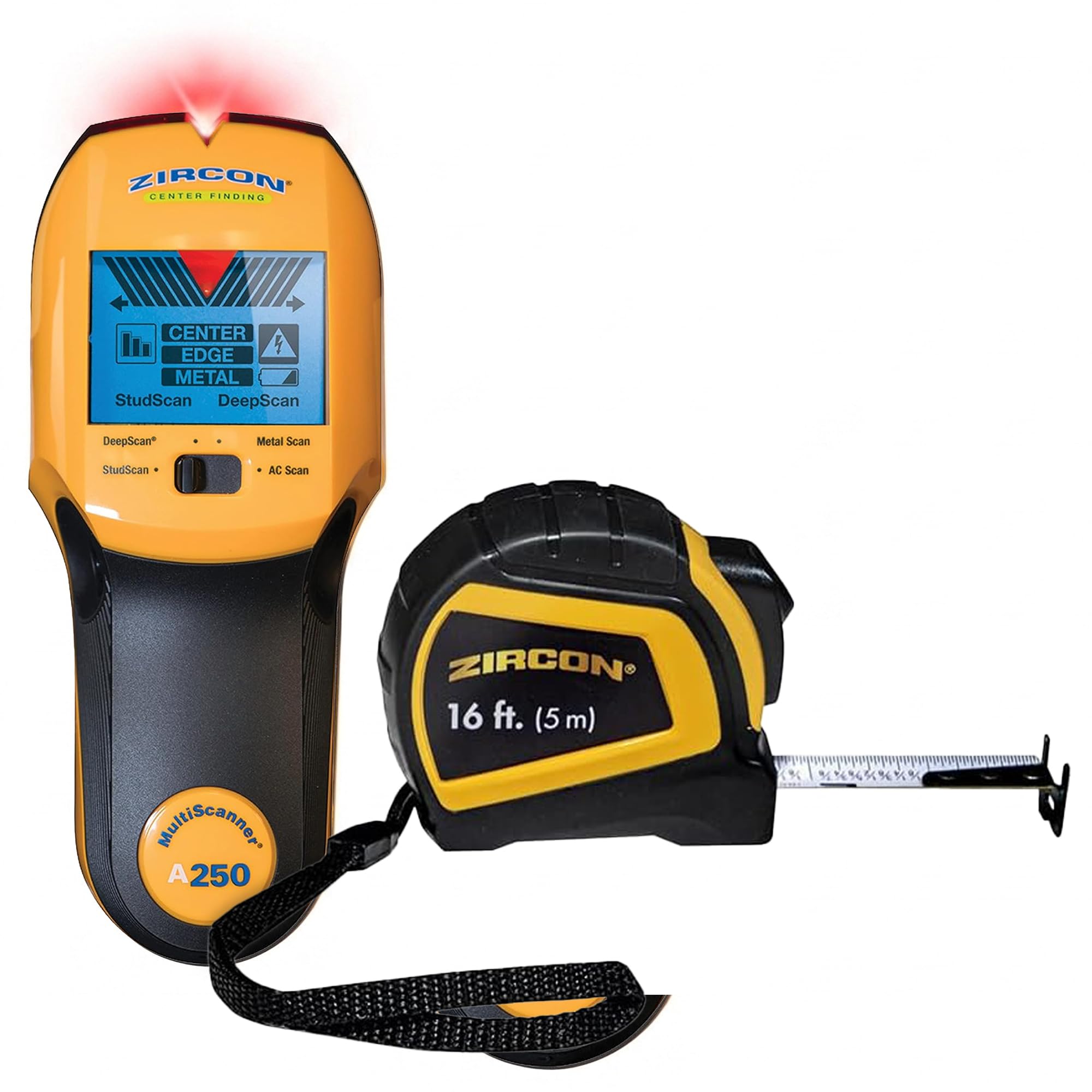 Zircon® MultiScanner™ A250 Stud Finder &amp; Wall Scanner + 16 ft. Tape Measure