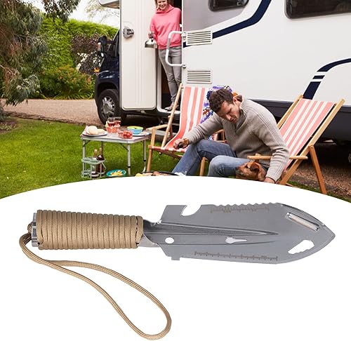 Miniatura 3 de Paleta de camping, mini paleta de mochilero, multifuncional, acero inoxidable para jardinería, plantación, supervivencia al aire libre (verde