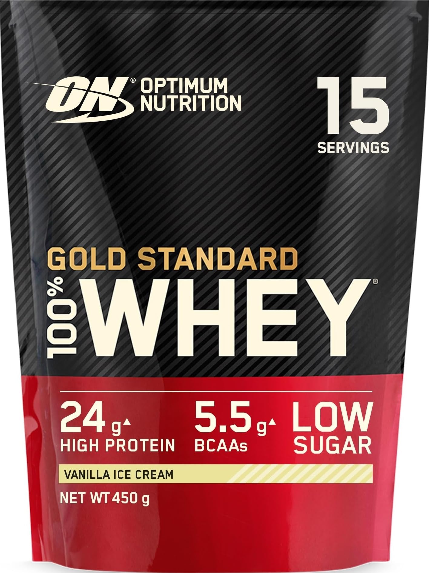 Optimum Nutrition Gold Standard 100% Whey Protein Powder, 450 g