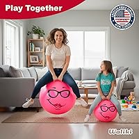 Vista 6 de WALIKI Pelota de saltar para niños de 3 a 6 años Hippity Hop Bola de saltar Carreras de relevo Rosa de 18