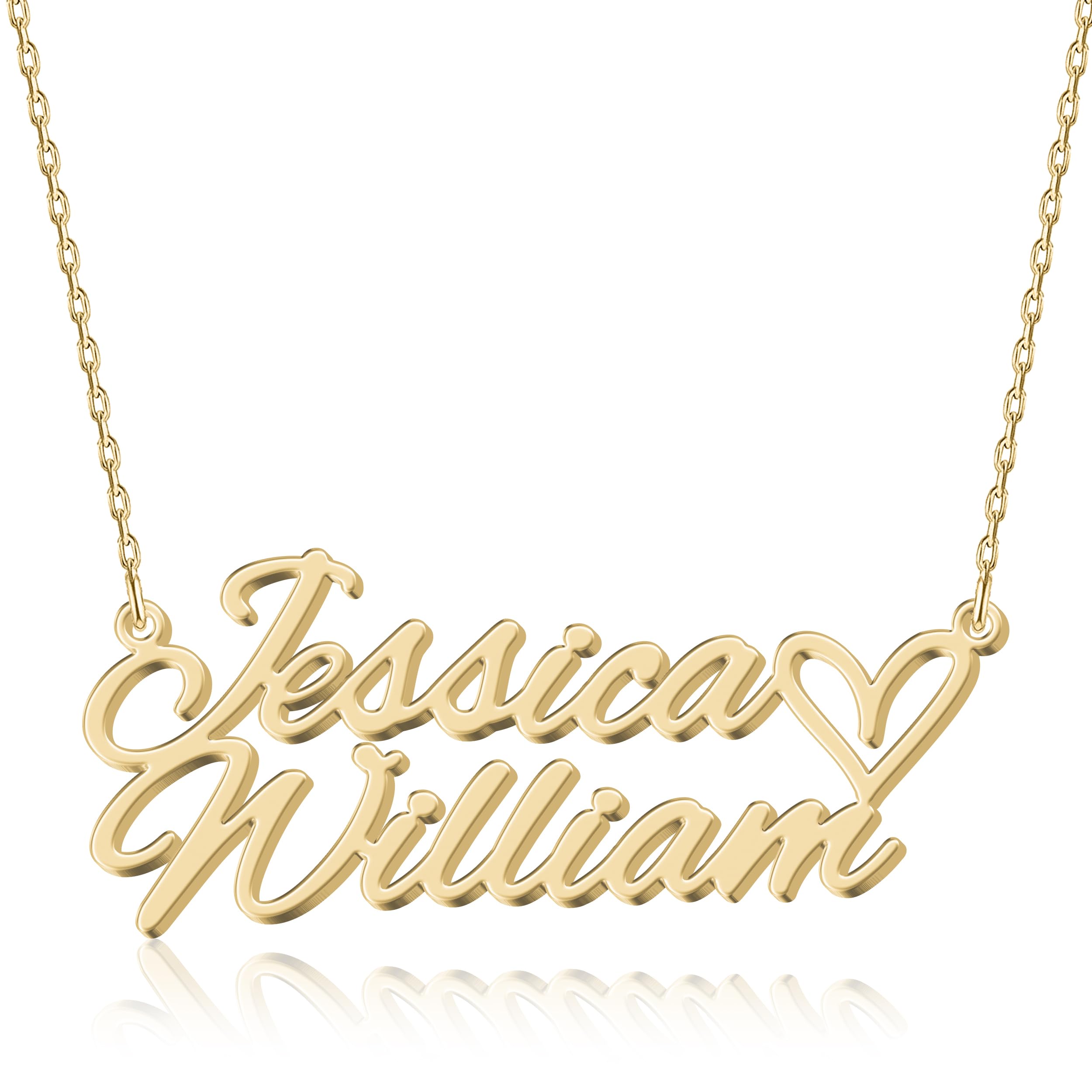 Custom Name Necklace - 925 Sterling Silver &amp; 316 Stainless Steel, 14 Fonts &amp; Multi-Language Options, 4 Colors, 5 Chain Styles, Personalized Gift with Premium Box