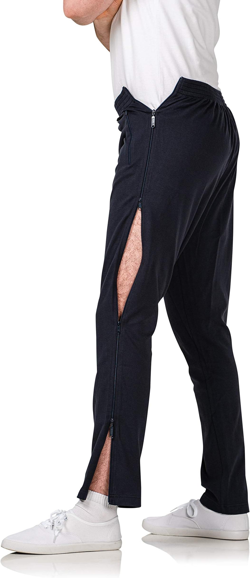 Stautz® Premium rehabilitation trousers for men - unique 4-way zip to open all the way through the side - ideal for rehabilitation and care purposes