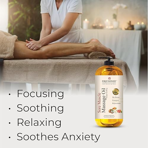 Miniatura 4 de Aceite de masaje muscular de Arnica para terapia de masaje y mejor aceite de terapia natural con aceites esenciales de lavanda, menta y manzanilla,