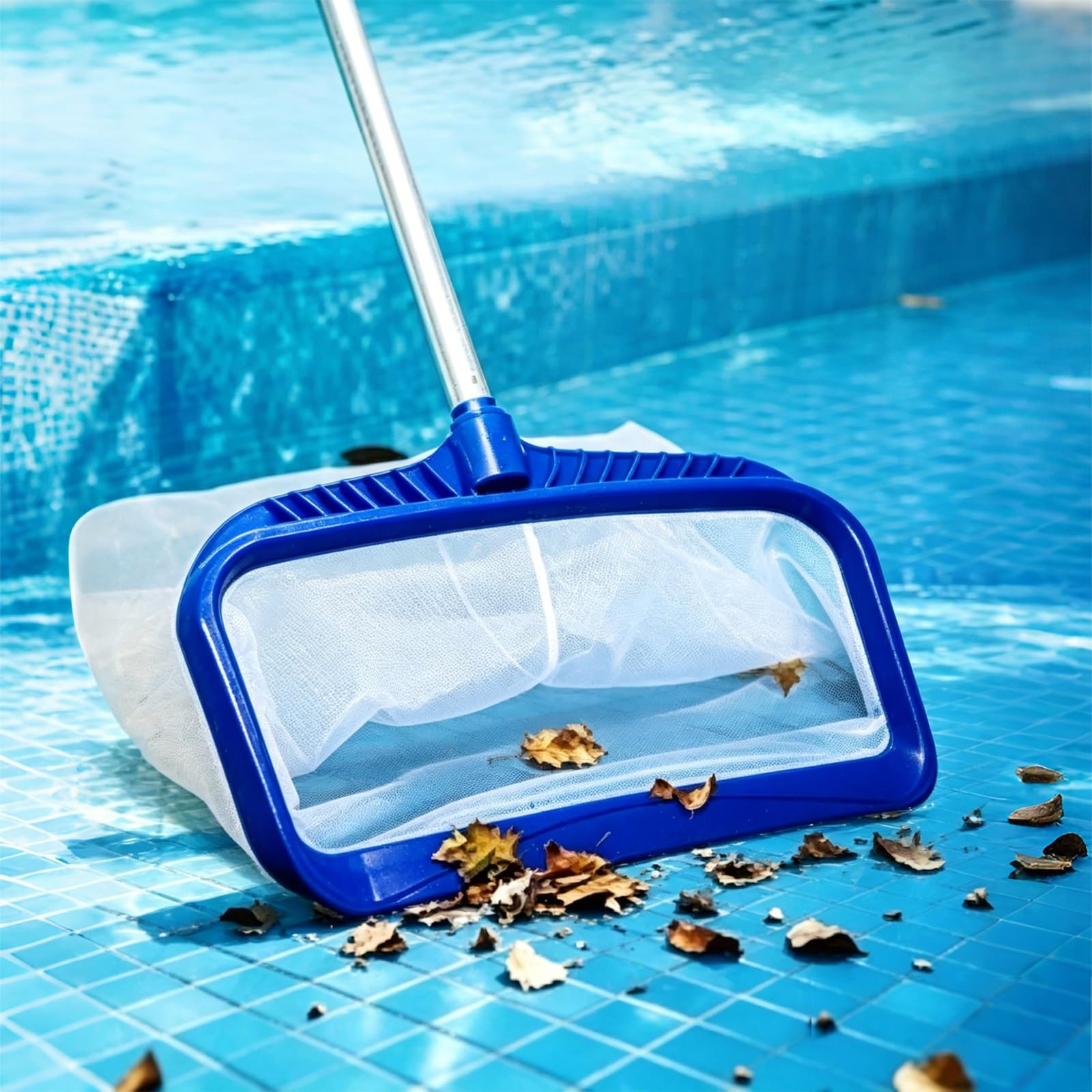 LZMZMQ Complete Pool Skimmer & Brush Combo, Pools Maintenance Kit Pool with 1 3 5 6 7 8 M Telescopic Pole, Pool Cleaning Accessories Inground Pools(2.9m/114in)