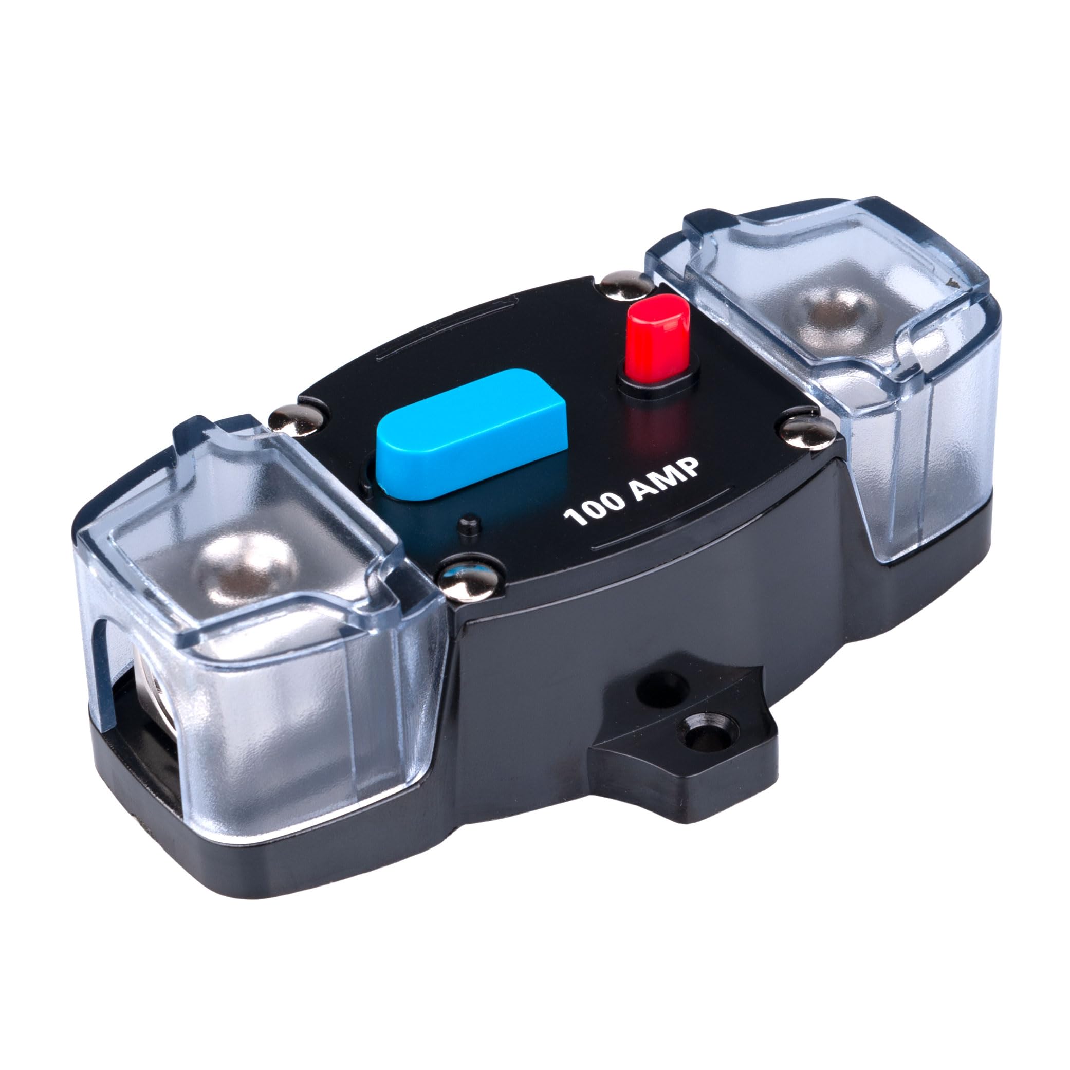 Disyuntor de 100 AMP 100A con Portafusibles En Línea de Recuperación Automática Bloque Inversor Reiniciable DC 12V-48V Manual para Motor de Arrastre Audio para Coche Automóvil Marina RV Barco Camión