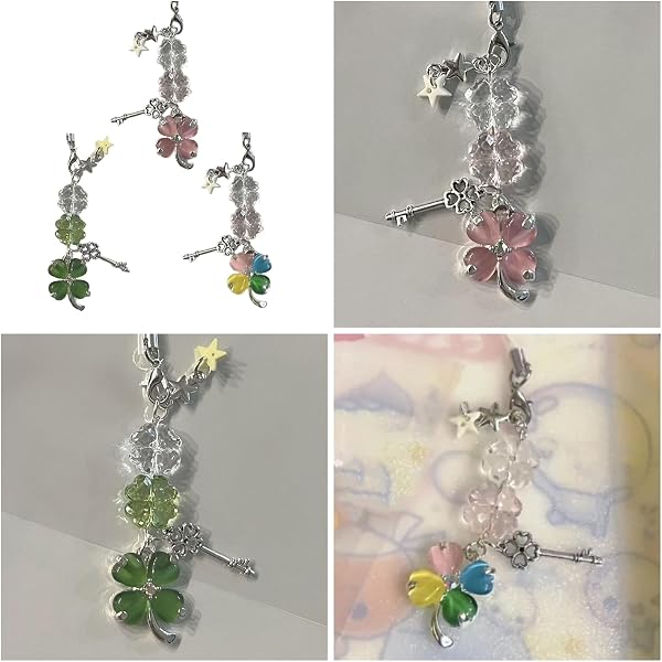 Unique Beaded Phone Charm Keychain Elegant Keyring Ornament Bag Pendant Handcrafteds Accessory for Good Cellphone Accessory Gift - 2