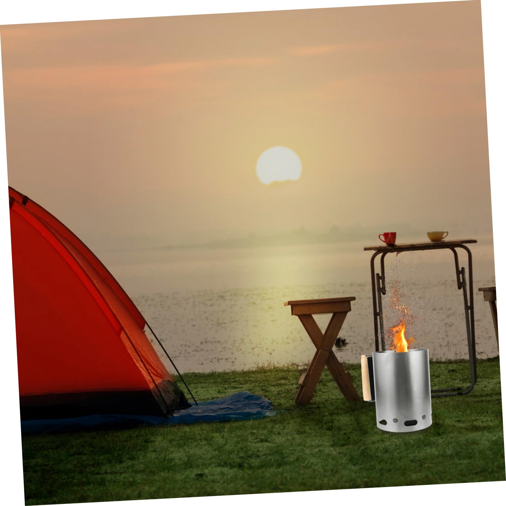 BESTonZON Accenditore per Carbonella da Barbecue con Legno Portatile per Accensione Carbonella per Grigliate Resistente al Circolazione Ottimale Aria