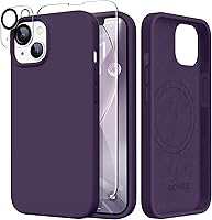 Vista 103 de GONEZ Funda de silicona para iPhone 14 Pro Max, compatible con MagSafe, con protector de pantalla + protector de lente de cámara, silicona líquida a