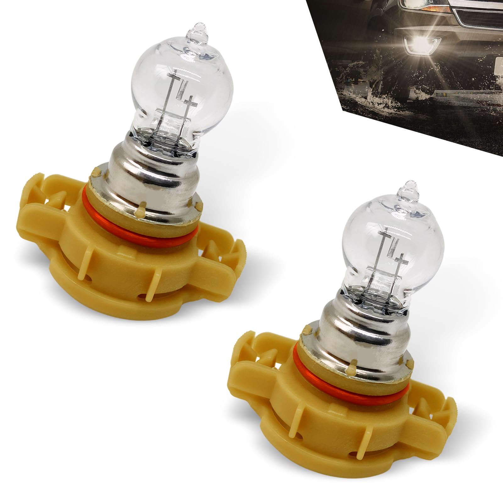 Downhill PSX24W Fog Light Bulbs 12V 24W 3500K Ultra-bright Shock-proof Quartz Glass Daytime Running Light Plug and Play