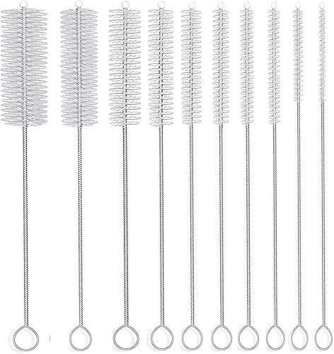 Miniatura 2 de Juego de cepillos de limpieza de tubos profesionales, blanco, pequeño kit de 5 piezas, cepillos largos de limpieza profunda con asas flexibles para