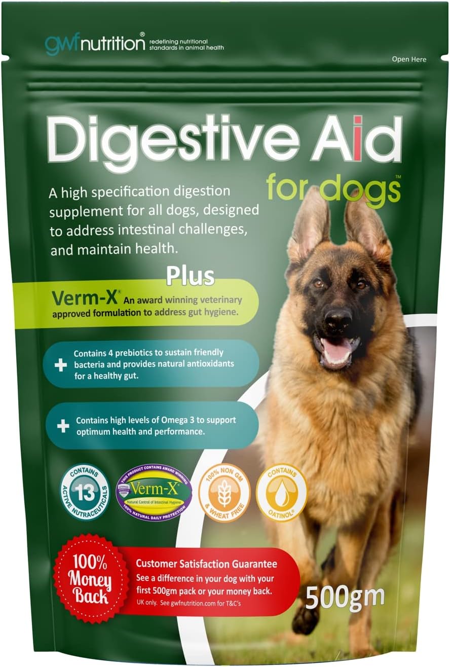 Digestive Aid for Dogs | Digestive Health Supplement for All Dogs | All Ages and Breeds | 500g Pouch