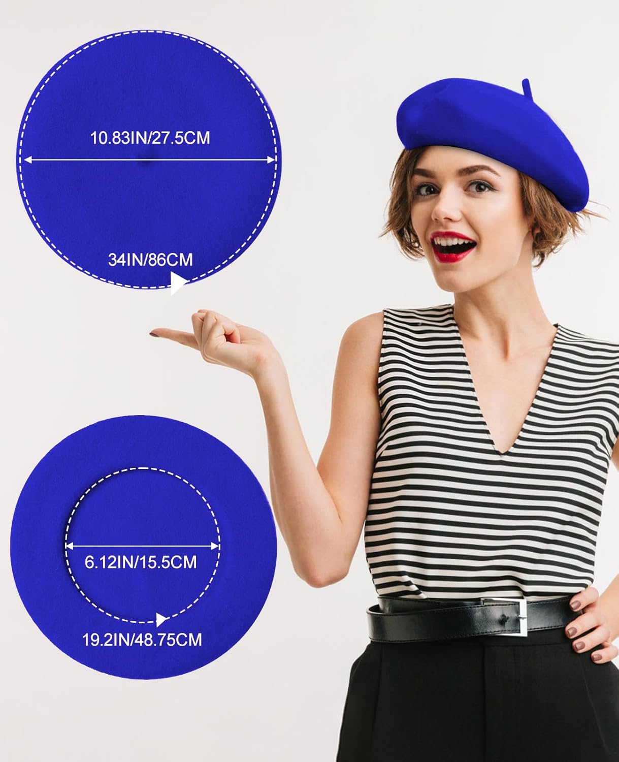 Wool Berets for Women - Classic French Beret Hats for Women and Kids, Solid Color Artist Style - Image 5