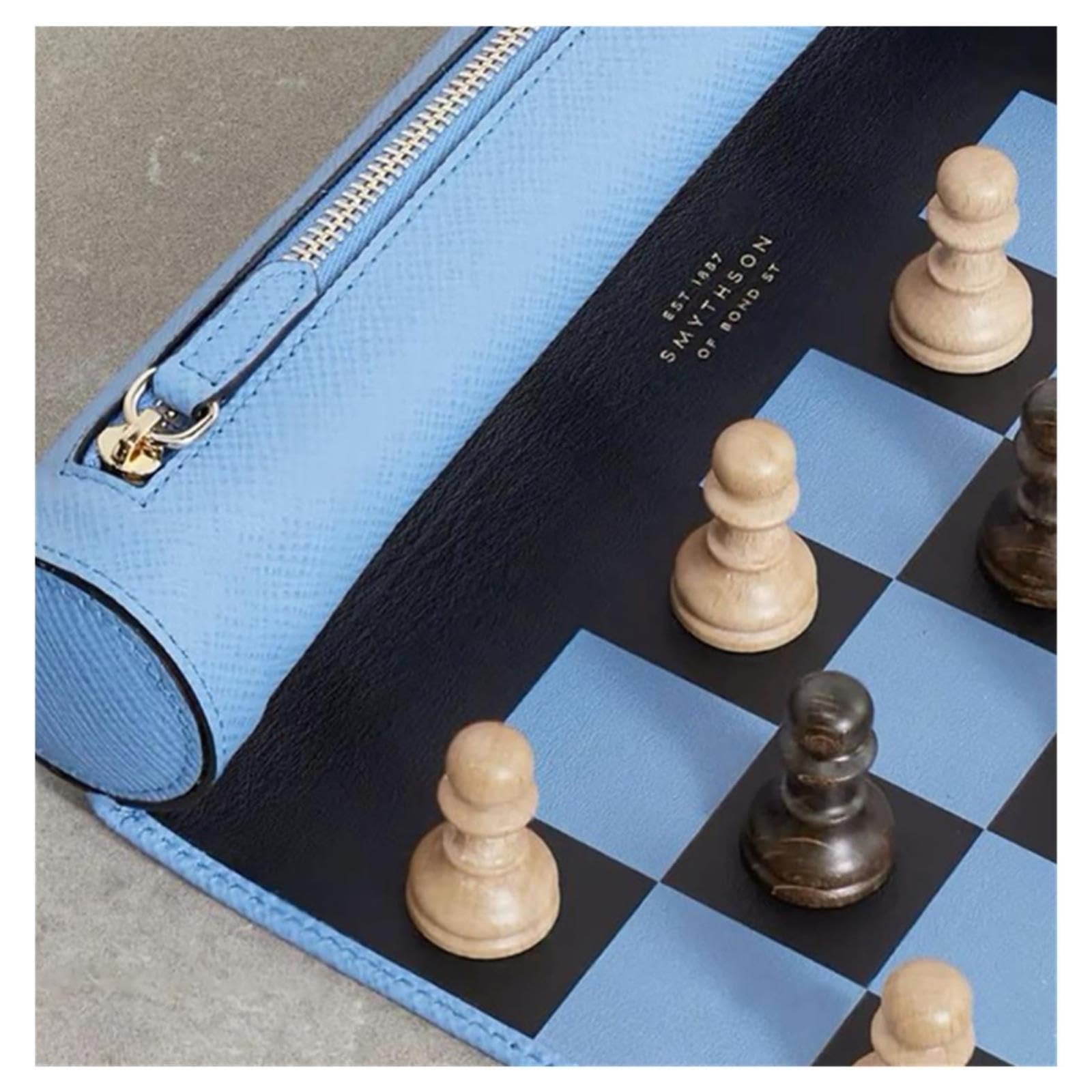 Jeu d'échecs en Cuir Enroulable avec Tube de Rangement à Fermeture éclair
