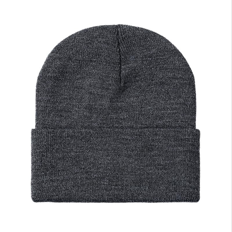 HIWIND Beanie for Men Women Knit Cuffed Winter Beanies Skull Cap Hat Dark Gray