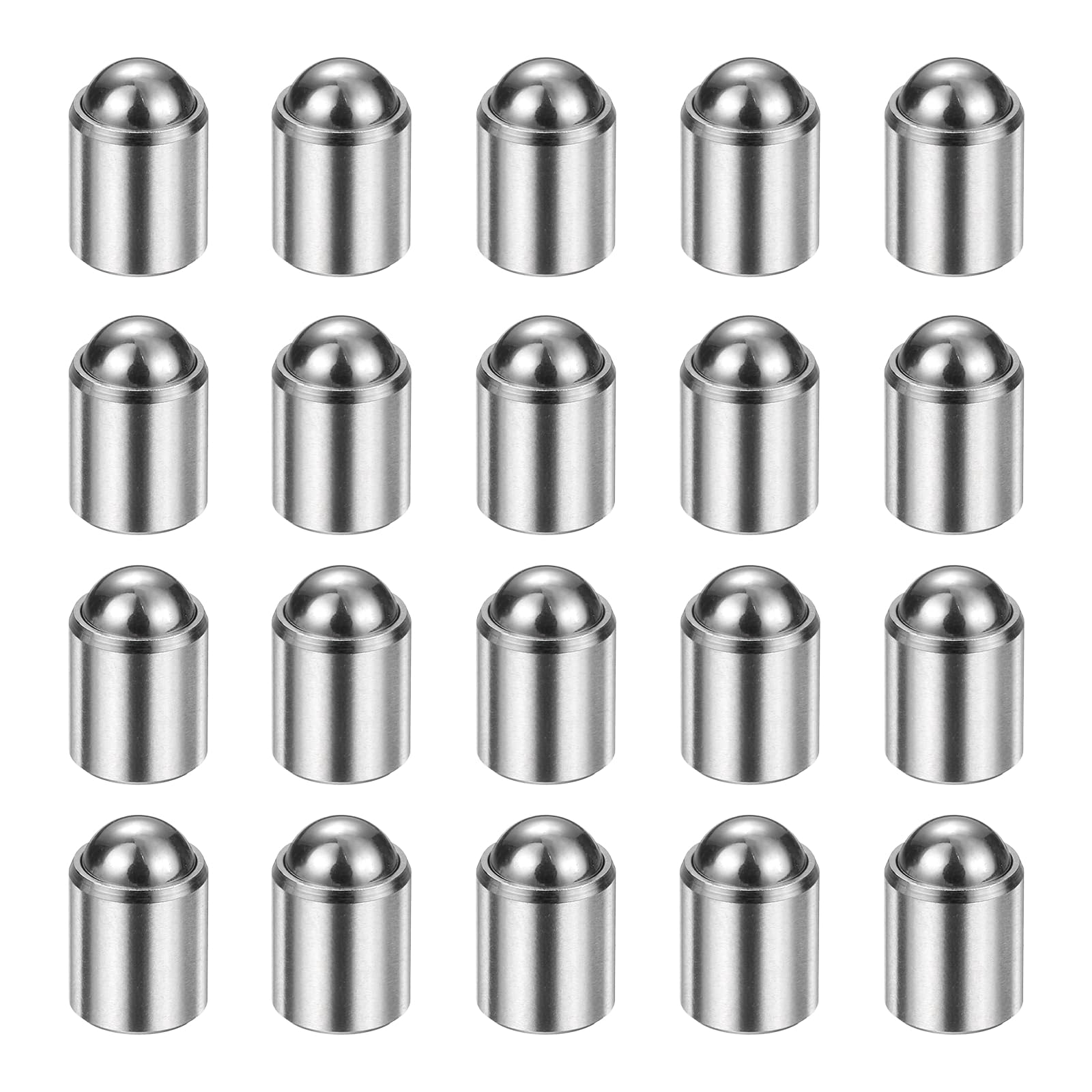 sourcing map 20pcs Ball Point Spring Plungers 6x7mm 20N Elasticity Stainless Steel No Step Positioning Beads Ball Catch Latch for Door Cupboard Mechanical Devices Clamps Furniture