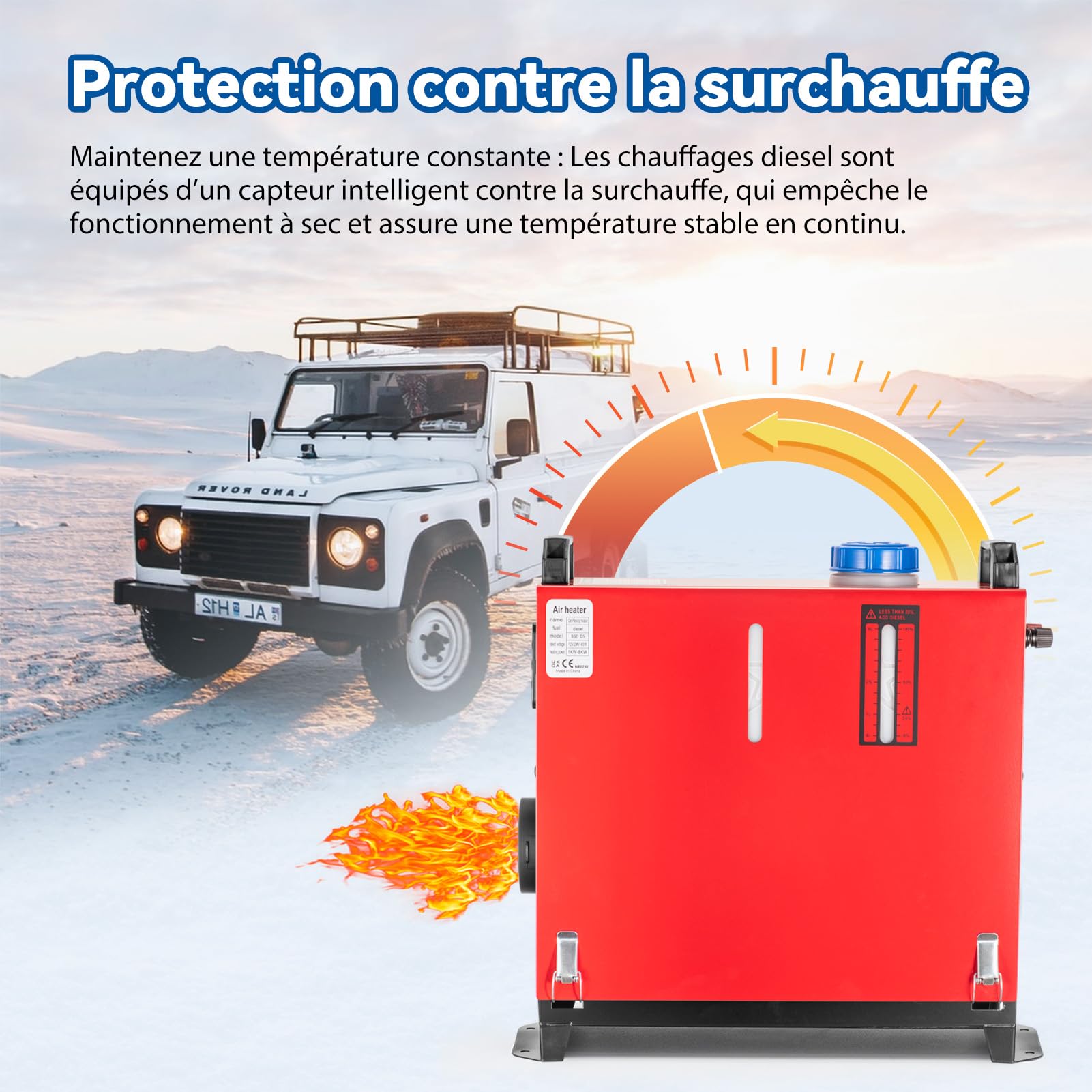 Redriver Standheizung Diesel 8KW, 12V/24V Lufterhitzer, Air Diesel Heizung mit Schalldämpfer, 0.1-0.25L/h, LCD Schalter u. Fernbedienung für Auto RV Boote LKW KFZ PKW Wohnmobil