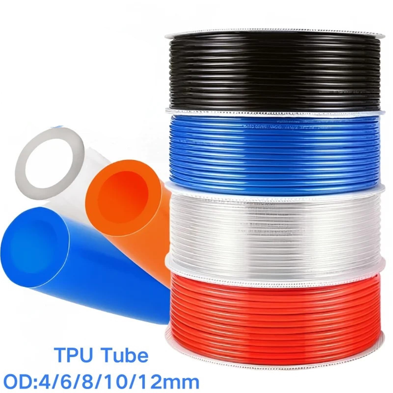 Tubo flessibile for componenti pneumatici in poliuretano da 10 metri a 100 metri, 4 mm -12 mm(Blue 20m,12x8mm)