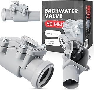 Rückstauklappe dn 50 PVC Abwasser Rückstauventil Rückstauverschluss Rückschlagklappe mit Verriegelbarer Rattenschutz für Abwasserrohr Abfluss