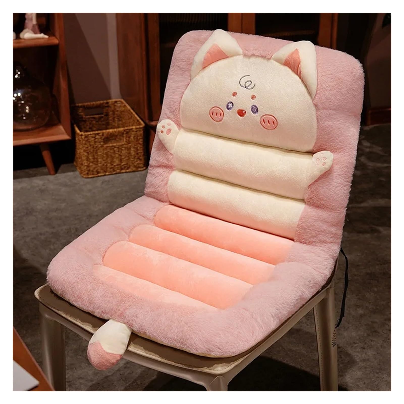 Coussin dossier auto Rynzo en velours rose pour soulager les lombaires en voiture
