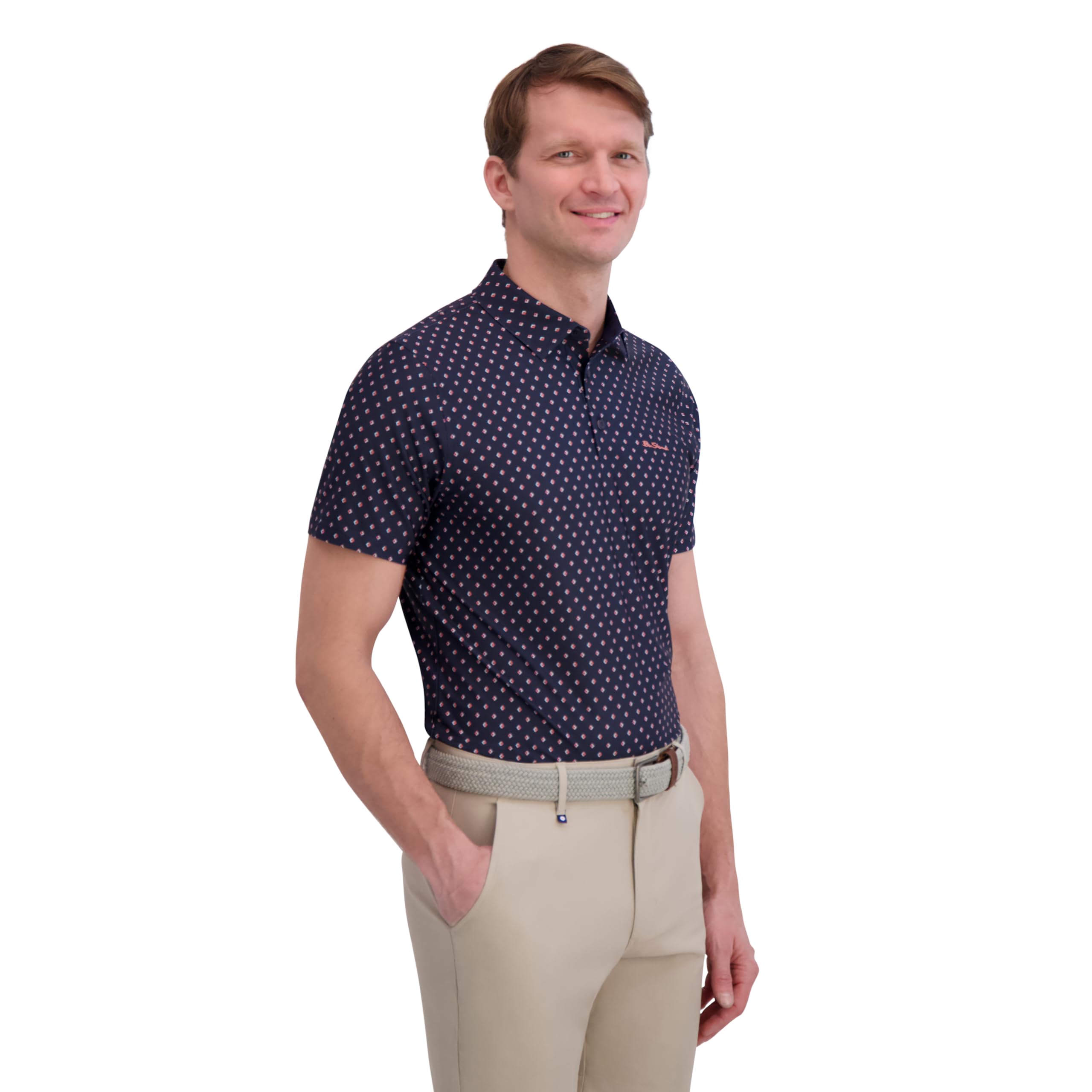 Ben Sherman Performance Golf Shirts– Stretch, Extra Soft Fabric, Moisture-Wicking, Odor Resistant Camicie Uomo