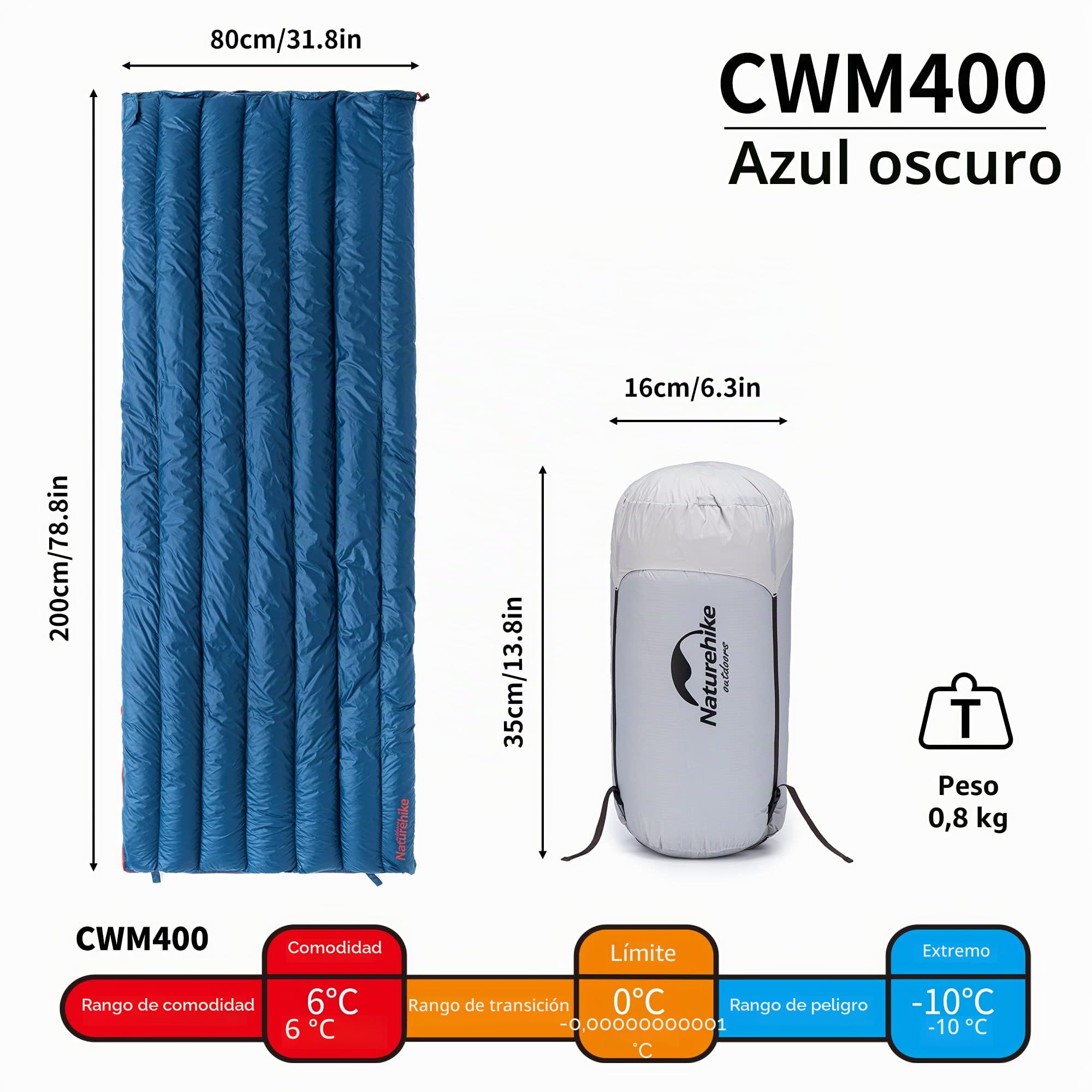 Naturehike Saco de Dormir Envolvente Ultraligero, 3-4 Estaciones, Impermeable, para Camping, Senderismo, Montañismo