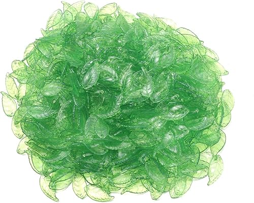 SUPVOX Cuentas de hojas esmeriladas de 7.05 oz de acrílico, colgantes de gotas de hojas verdes para hacer joyas, elementos florales, adornos - 0.394