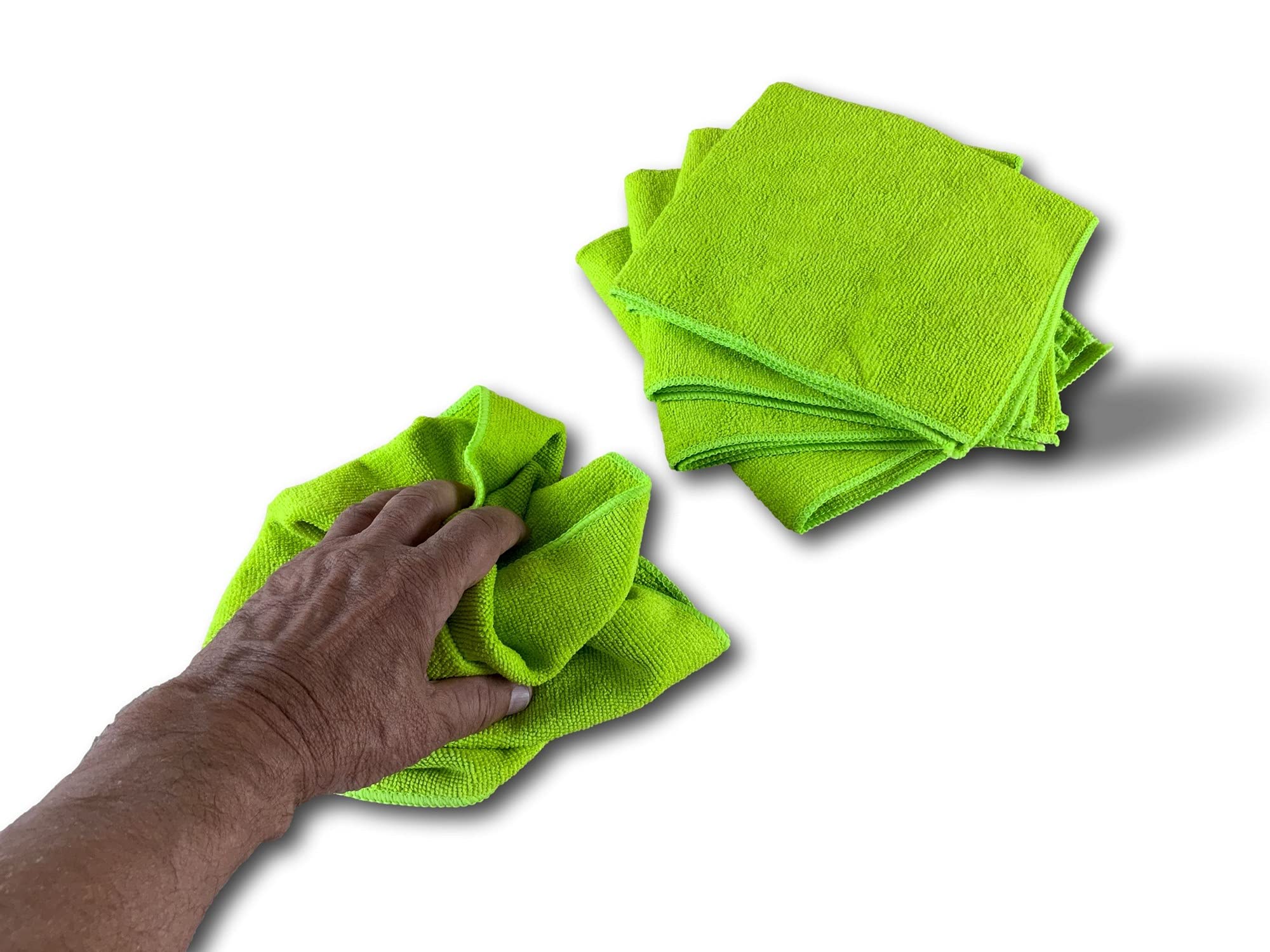 KIBROS Pack 5 Chiffons Microfibre 40×40 cm lavant dégraissant Vert