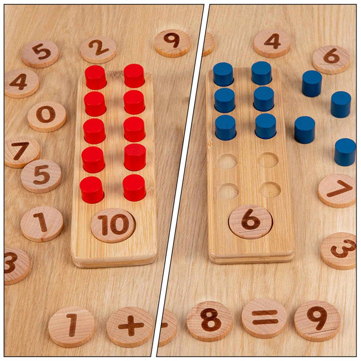 iplusmile Juguete de Madera para Contar, Juego de 10 Piezas, Niños
