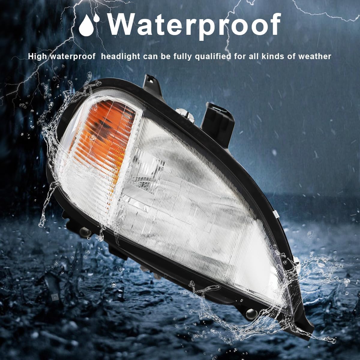 Pair Haloge Headlights For Freightliner Columbia2004-2017,Replacement Headlamp DOT and SAE Approved