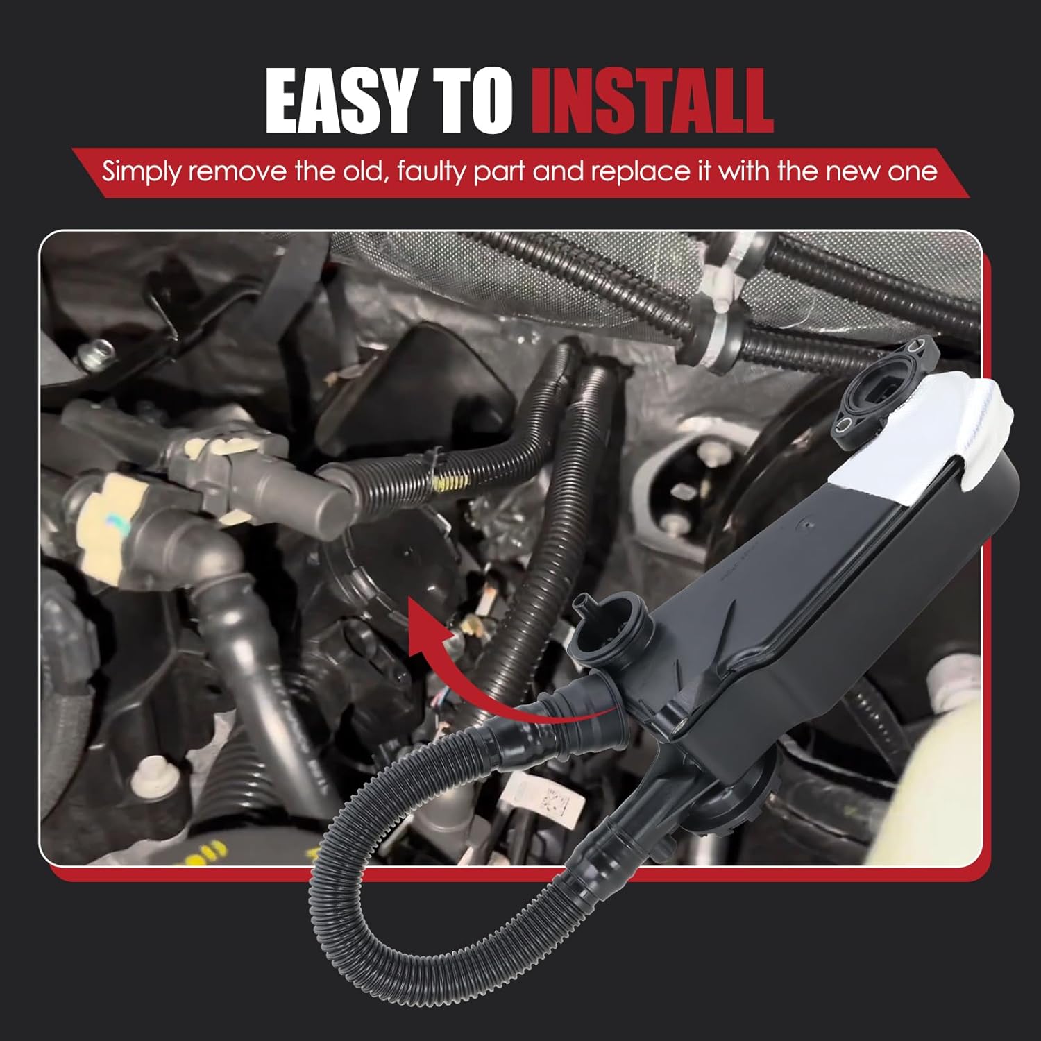 PC3Z-6A785-A Air Oil Separator Assembly Compatible with Ford F250 F350 F450 F550 Super Duty 2023-2024 OR 2011-2022 PCV CCV Filter 6.7L Powerstroke Diesel Replace# PC3Z6A785A