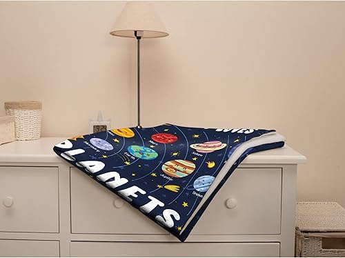 Miniatura 6 de ARTBLANKET Just A Boy Who Loves Planets - Manta espacial del sistema solar, forro polar, súper suave, divertida, manta de viaje para cama, sofá, 60