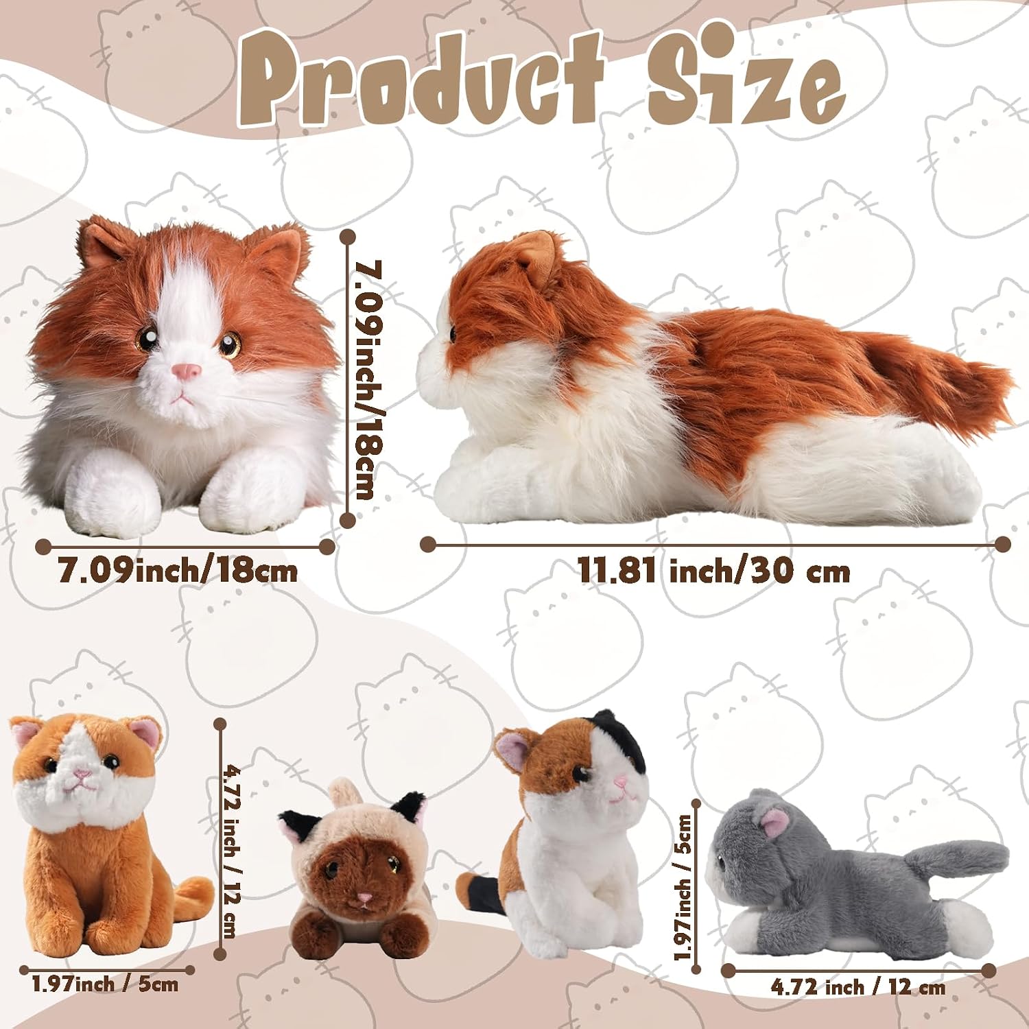 Cat Stuffed Animal with 4 Babies Inside image 2
