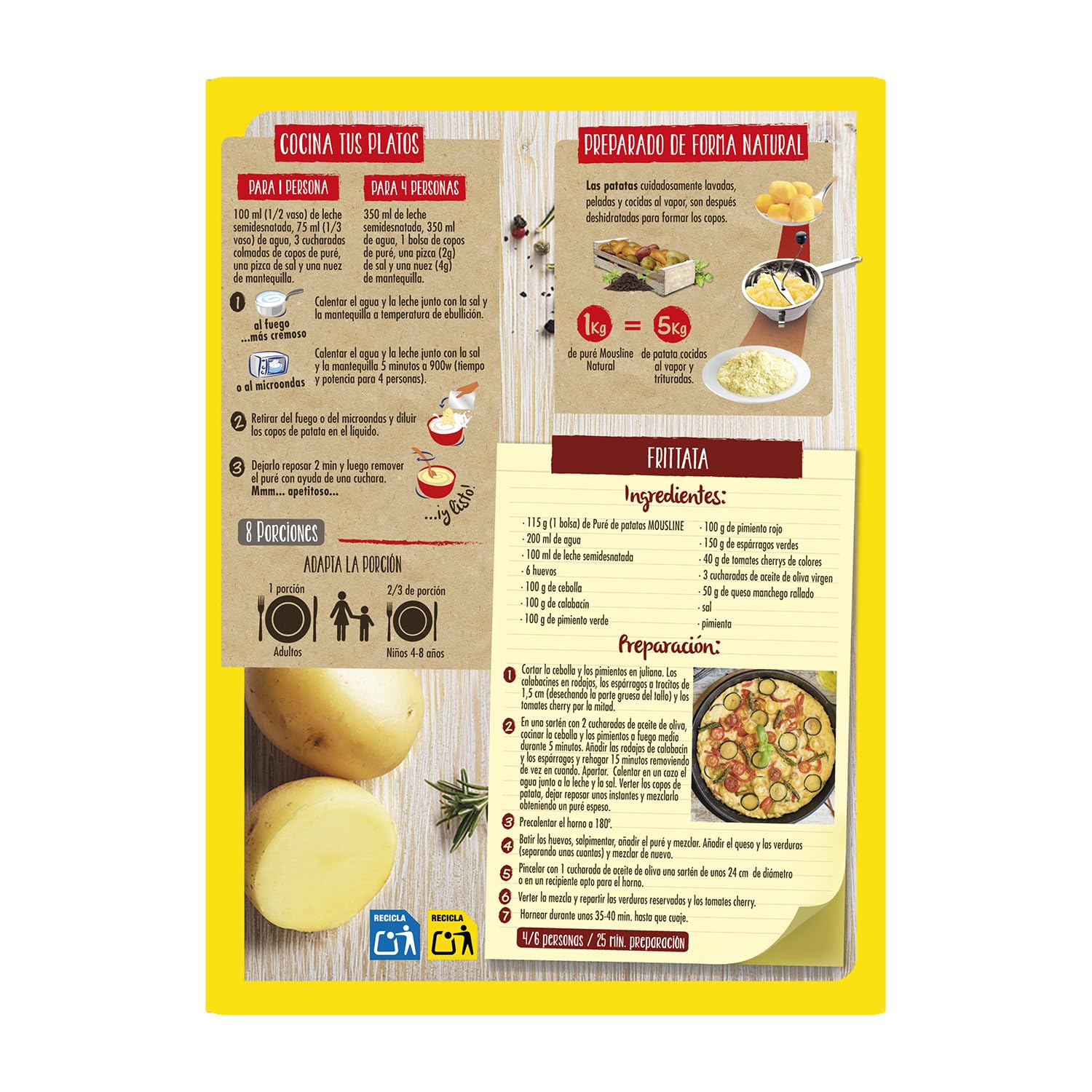 Mousline - Puré de Patatas Instantáneo - Ingredientes de Primera Calidad - Preparación Fácil y Rápida - Ideal para Recetas Elaboradas - Pack de 2 Bolsas- 230 gr