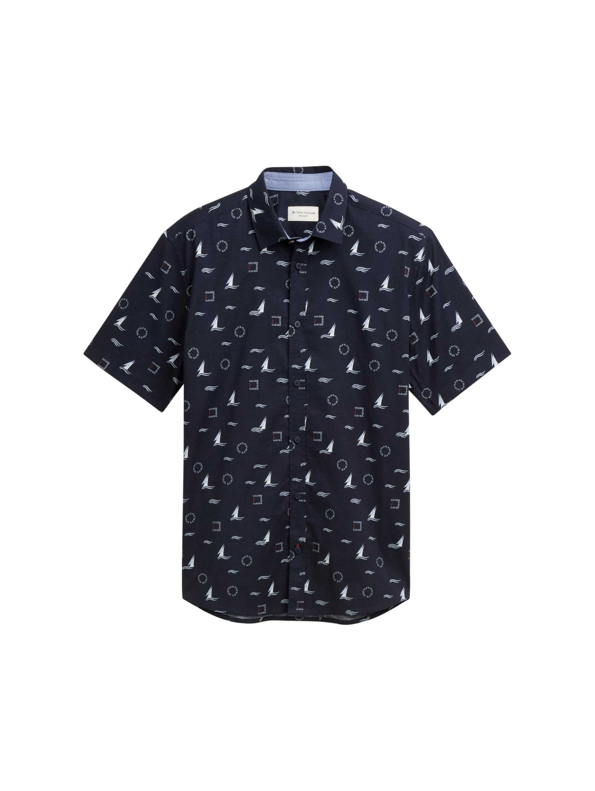 Tom Tailor Herren Kurzarmhemd mit Muster