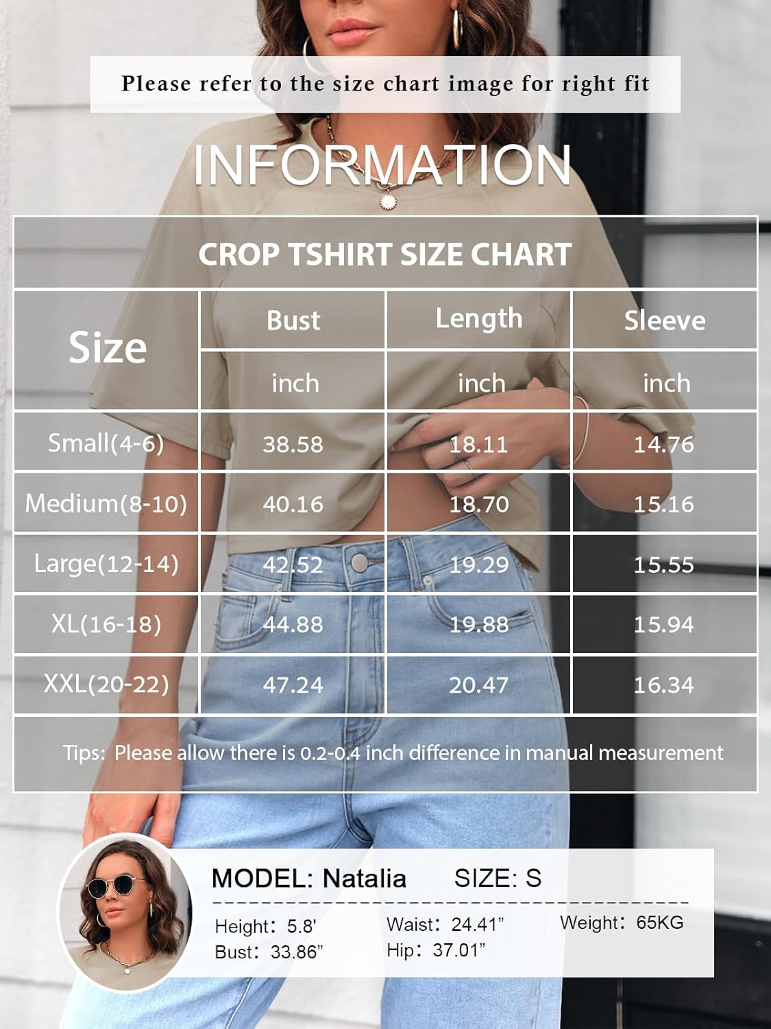 Tankaneo Womens Casual Half Sleeve Cropped T-Shirts Summer Crop Tops Solid Color Round Neck Basic Crop Tees - Image 6