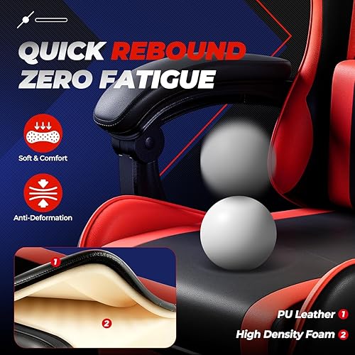 Miniatura 4 de Auto Dynasty Silla para videojuegos ergonómica, silla de oficina de respaldo alto con soporte lumbar ajustable, apoyabrazos articulado, apoyacabezas