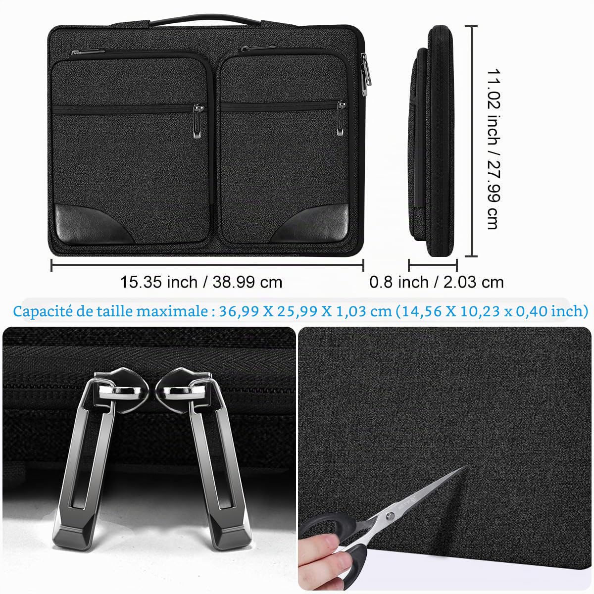 HSEOK Housse pour Ordinateur Portable 15" 15,6" 16" 17" 17,3", Mallette de Protection pour Les Déplacements Domicile-Travail et Les Voyages d'affaires