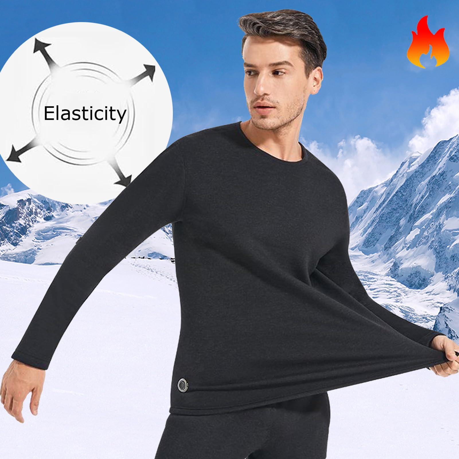 Inverni, Biancheria Intima Riscaldata, Uomo, Donna, App E Telecomando, Riscaldamento, Magliette E Pantaloni Termici per Gli Sport all'Aria Aperta